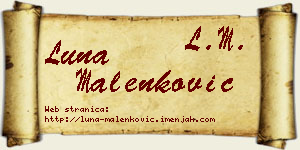Luna Malenković vizit kartica